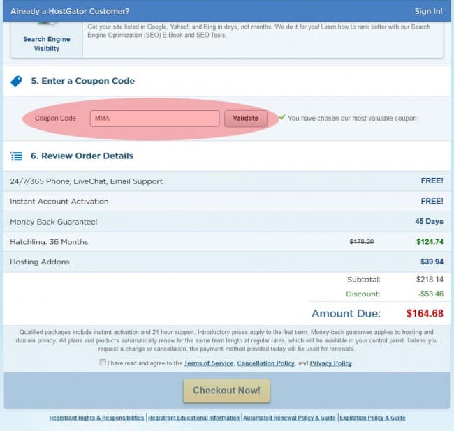 HostGator Hosting Coupon