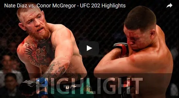 Nate Diaz vs Conor McGregor 2 full fight video highlights