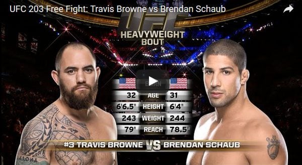 Travis Browne vs Brendan Schaub Full Fight Video