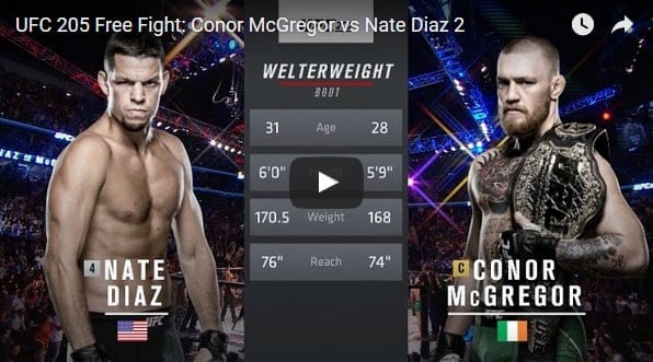 Conor McGregor vs Nate Diaz 2 Full Fight Video