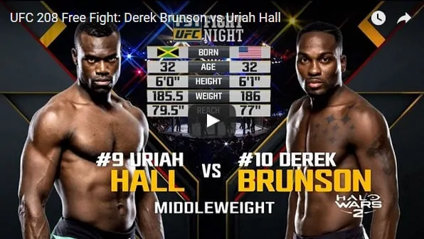 Derek Brunson vs Uriah Hall Full Fight Video