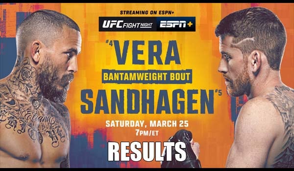 UFC Fight Night Results | Vera vs Sandhagen