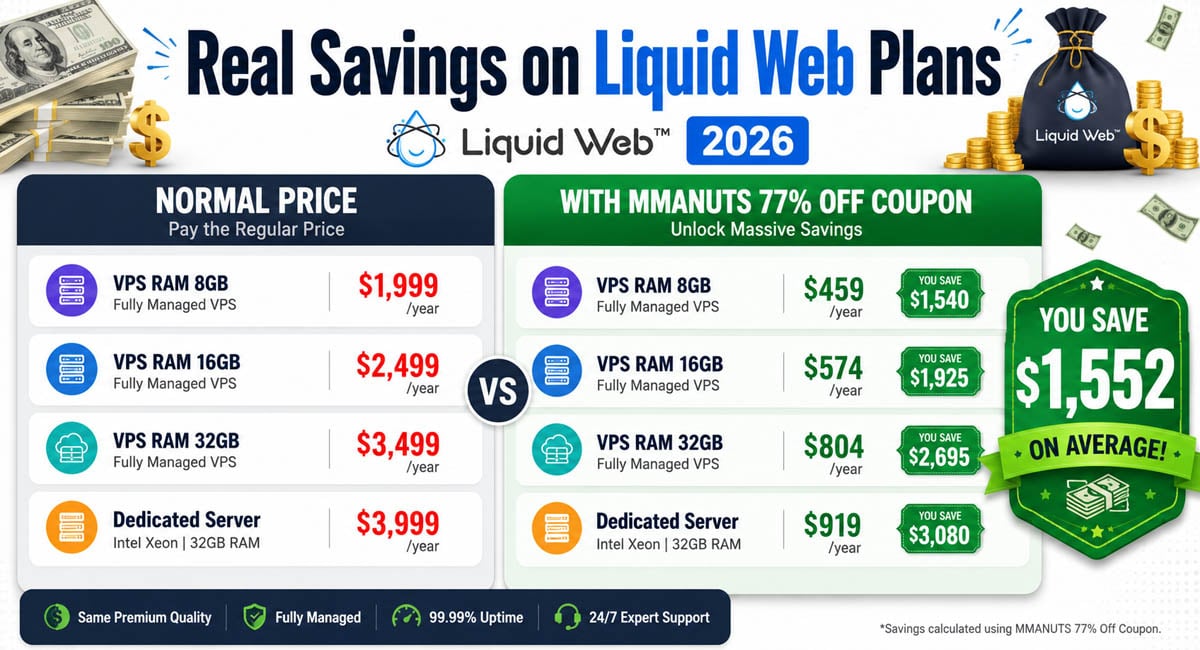 Liquid Web pricing savings calculator 2026