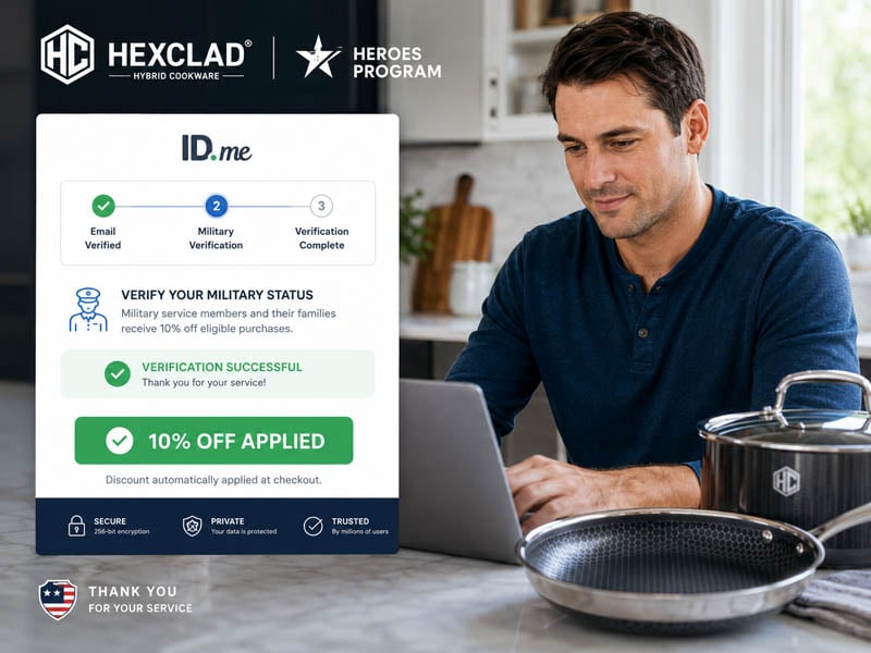 HexClad Heroes Program ID.me verification for military veterans first responders 10% discount